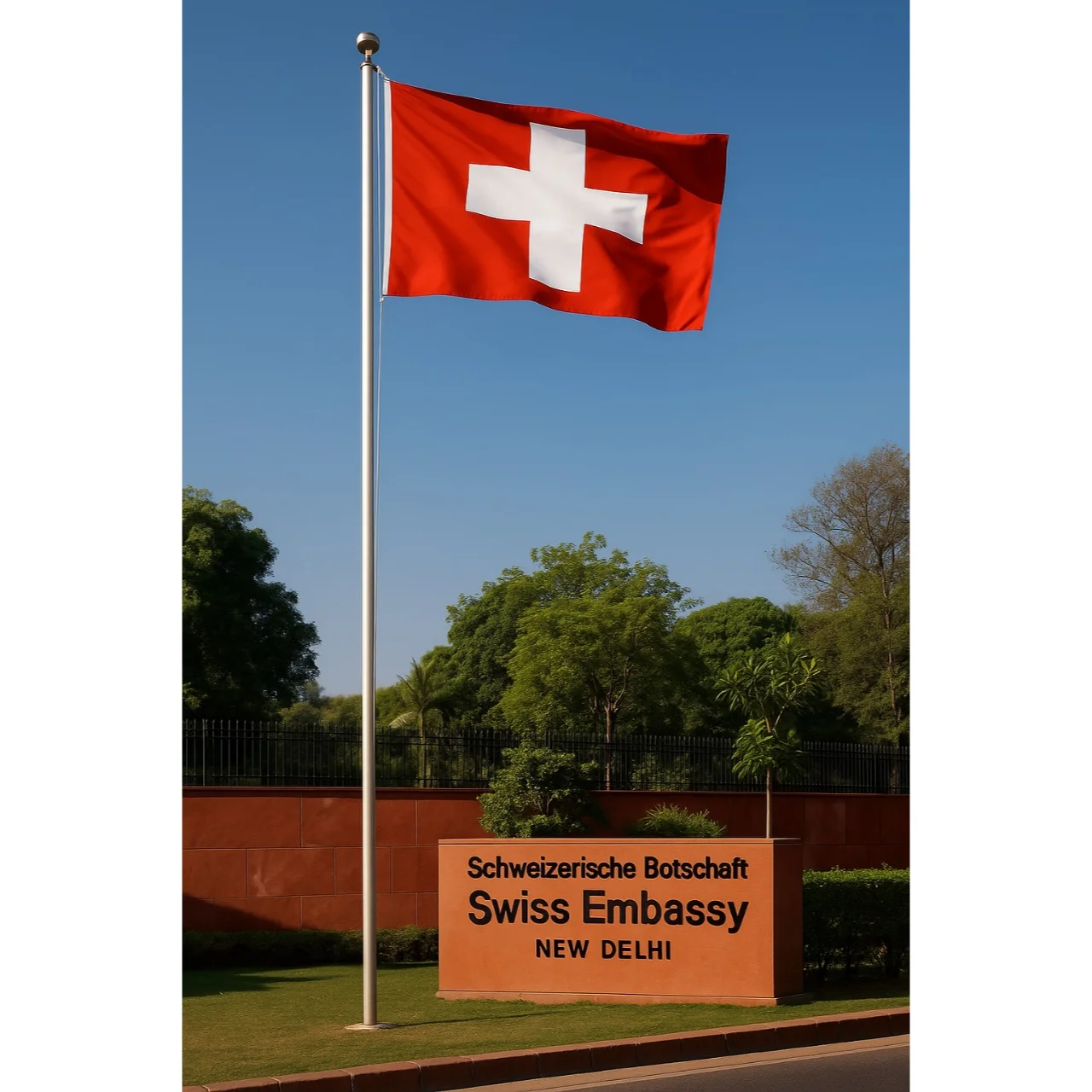Pole Flag For Swiss Embassy