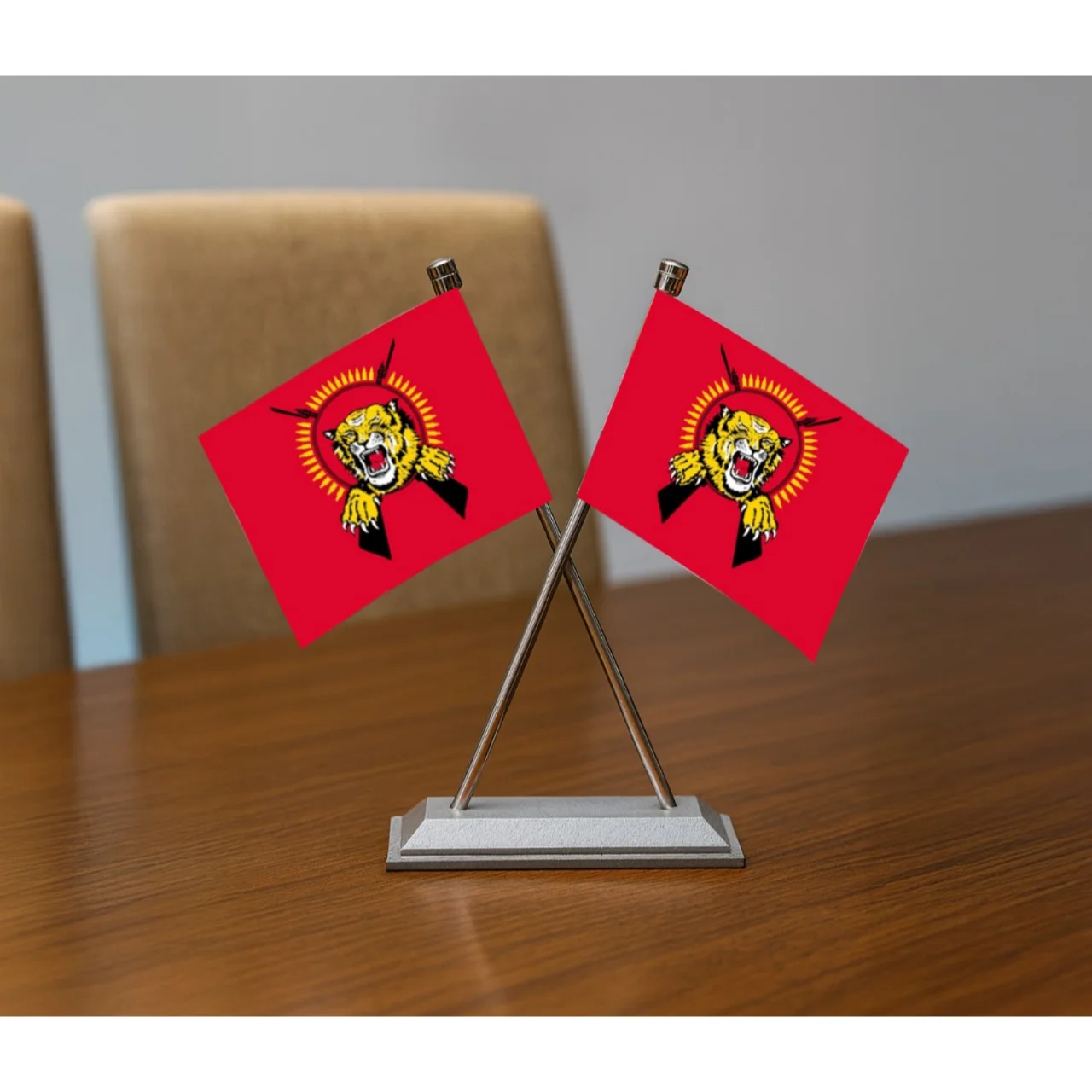 Table flags With Metal Rod and Base