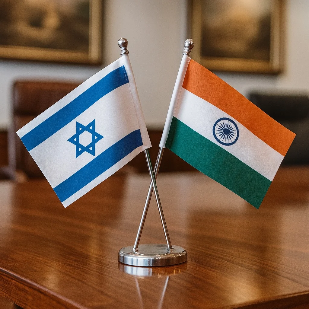 India Israe Friendship Table Flag