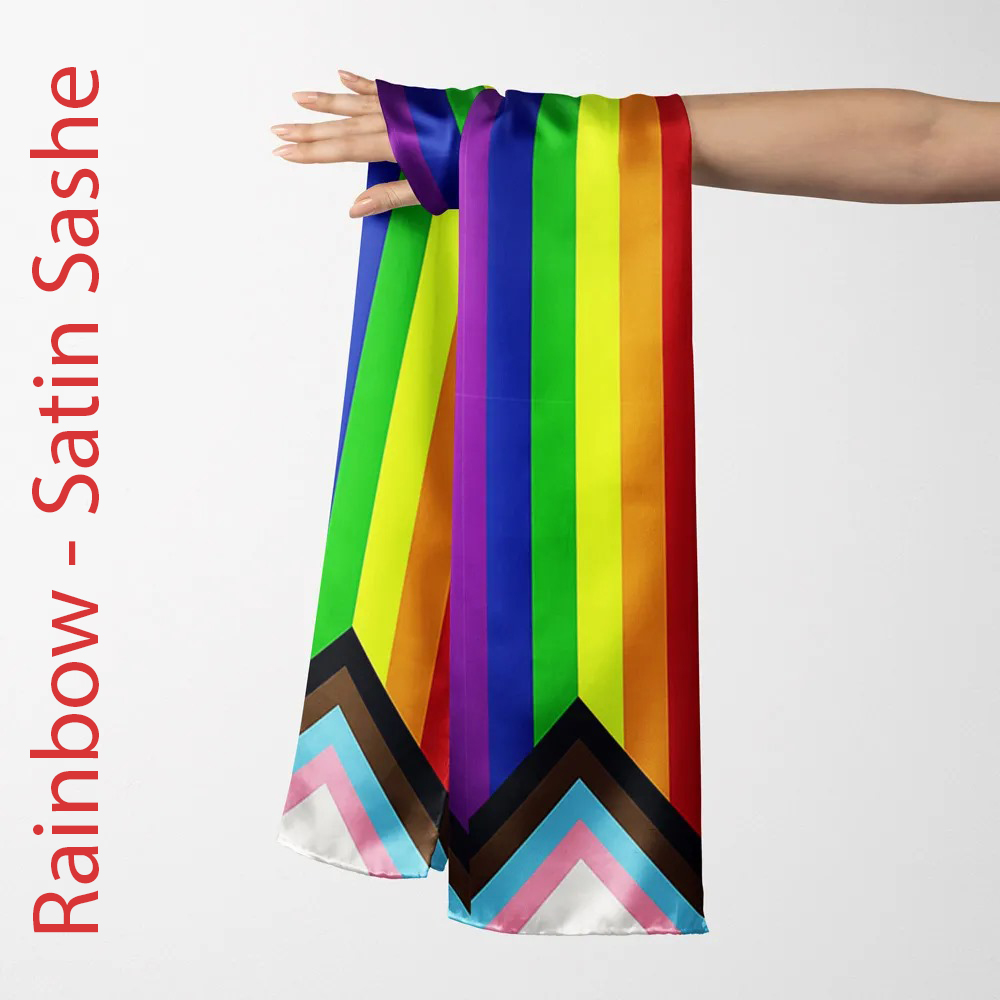 Rainbow Satin Sashe
