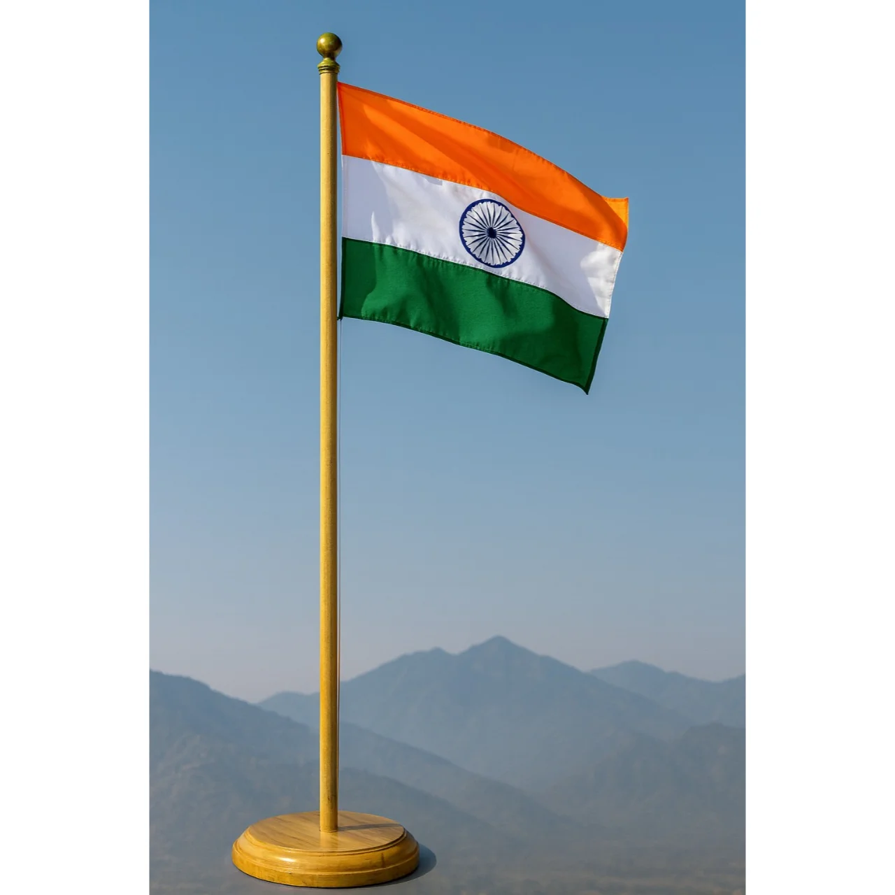 7 Feet High Wooden Flag Pole