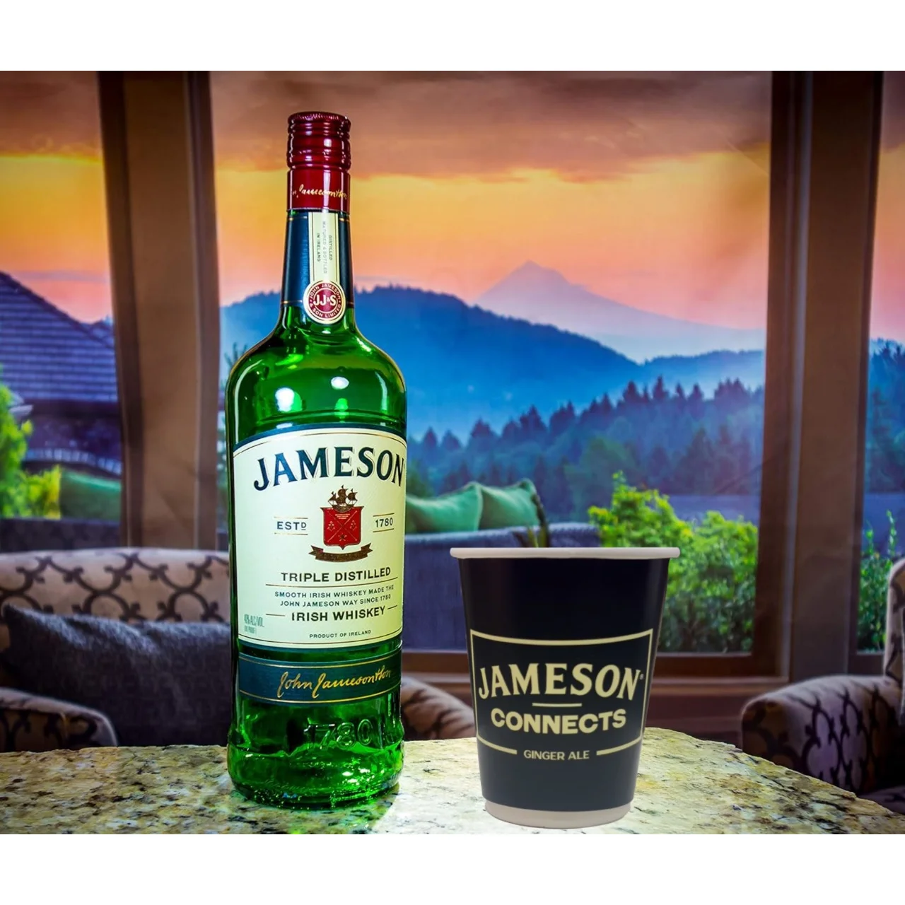 Printed Glass and Mugs Jameson